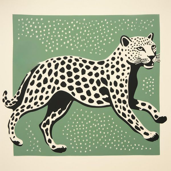 Whimsy Folk Gepard in Bewegung von Aloke Design