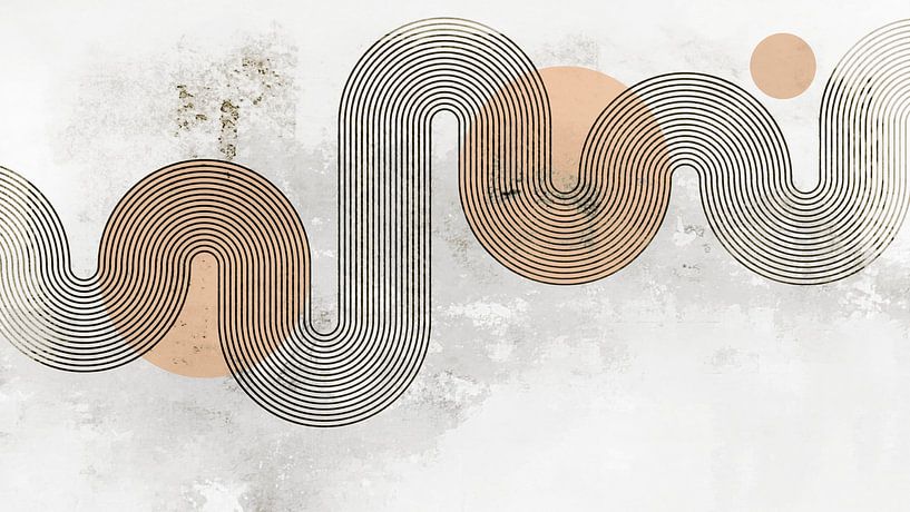 Japandi Winter Modern Abstract Geometric Organic by Mad Dog Art