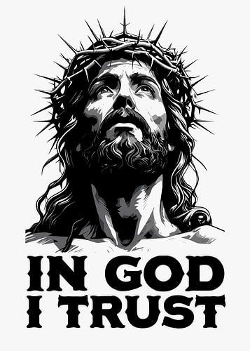In God vertrouw ik Monochroom Christus