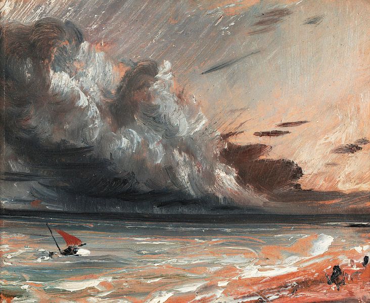 Étude sur les paysages marins : Boat and Stormy Sky, John Constable par Des maîtres magistraux