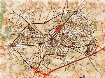 Kaart van Narbonne in de stijl 'Serene Summer' van Maporia