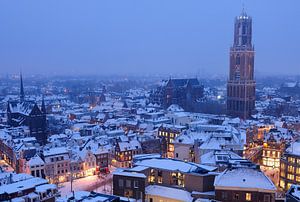 Schneebedeckte Stadt von Utrecht von Donker Utrecht