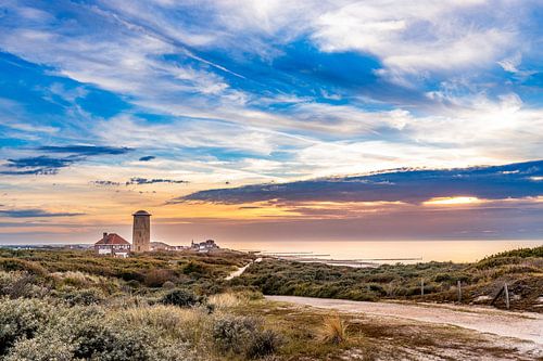 Sunset over the dunes of Domburg