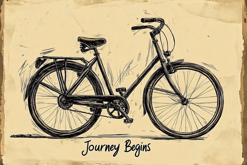 Bicyclette intemporelle en style croquis par Art & Soul Creations