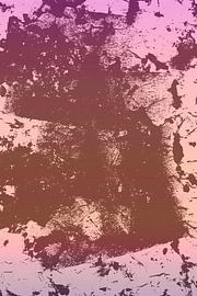 Moderne abstracte neon en pastels verloop kunst in roze en bruin van Dina Dankers