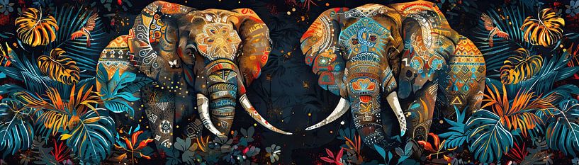 Painting Colourful Elephant by Abstract Painting