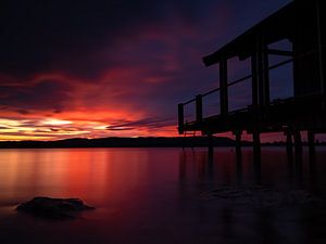 Abendrot am Kochelsee