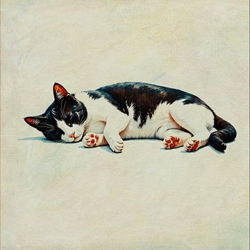 slapende kat van Jan Keteleer (JanKé): Een reis voorbij het canvas