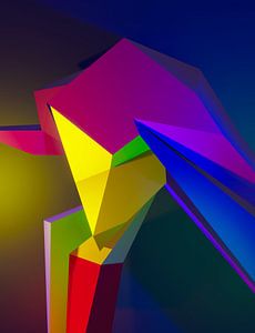 Tanzendes kubistisches weibliches 3D-Modell im Tanzclub