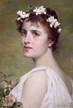 Conrad Kiesel,Flora by Kiesel,Beau portrait de femme