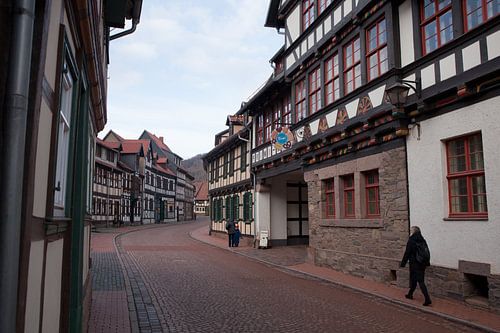 The Niedergasse in Stolberg/Harz with the Friwi factory