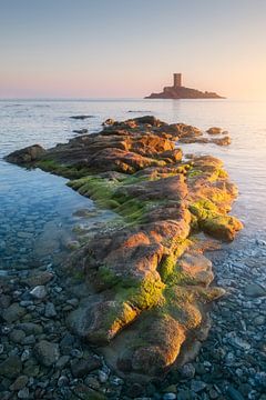 Coucher de soleil sur le Dramont et l'ile d'or sur Yannick Lefevre