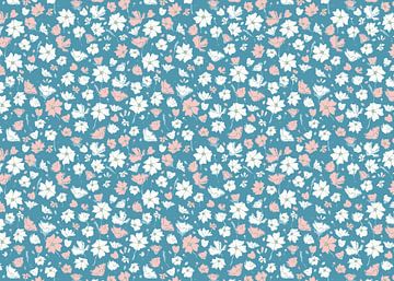 Wildblumen blau weiß rosa