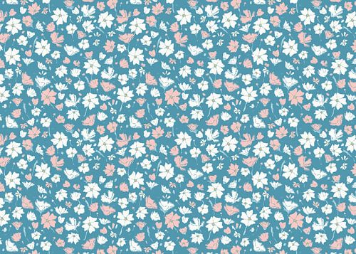 Wild flowers blue white pink