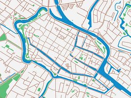 Karte von Alkmaar Centrum im Stil von Urban Ivory von De Kaartenwinkel