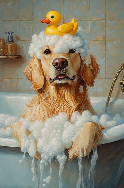 Bulles et bêtes : Golden Retriever par Brigitta Meijer