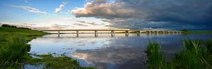 Storm clouds over the Reevediep  near Kampen during springtime