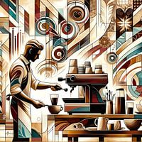 Barista art in a stylish setting