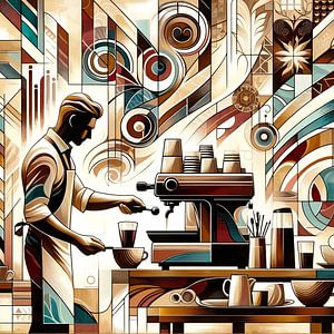 Barista-Kunst in stilvoller Szene