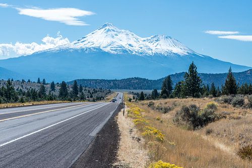 Mount Shasta, snow-capped volcano in California, US
