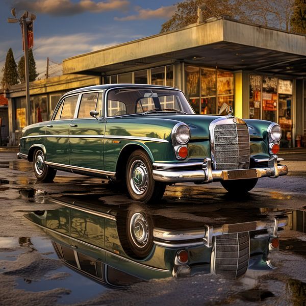 Oldtimer green Mercedes 03 by Ellen Reografie