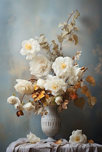 Dry bouquet grey cream amber