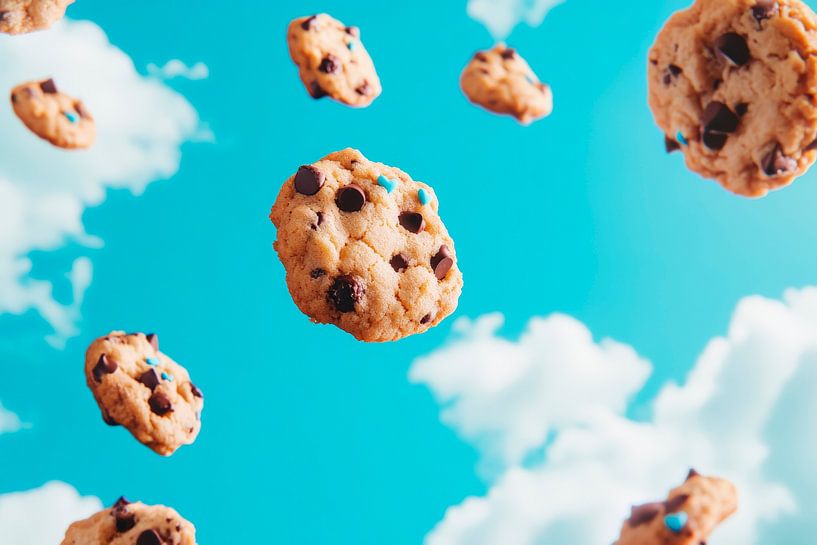 Floating biscuits in the blue sky by Poster Art Shop