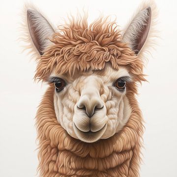 Alpaca portret van Koffie Zwart