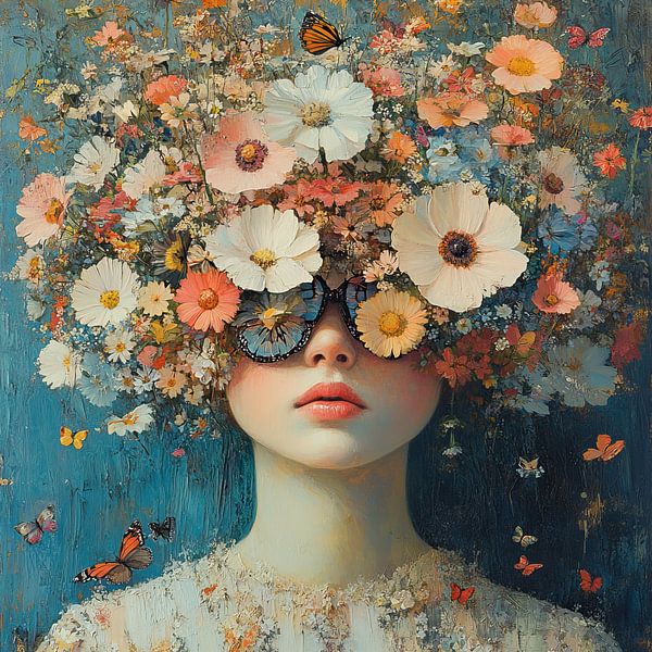 Floral face by Eye catching paintings