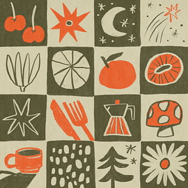 Retro Kitchen Nature by Sophia Holgate