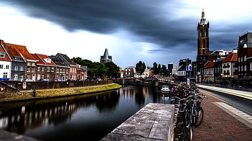 Roermond met dreigende lucht