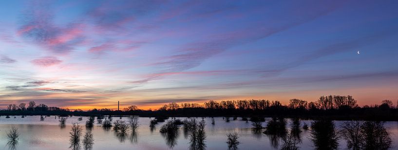 Panorama floodplain of the river Lek! by Peter Haastrecht, van