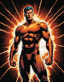 männlicher Superheld umgeben von Blitzen von Markus Gann