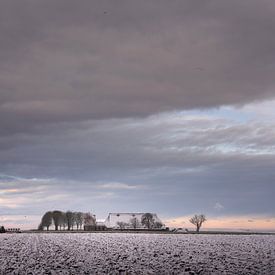 Winter in Pastelkleuren, Noordpolder, Groningen van Bo Scheeringa Photography