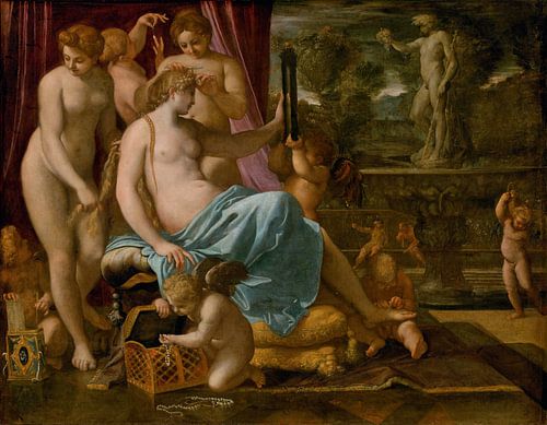 Annibale Carracci, Venus versierd door de Gratiën, 1595