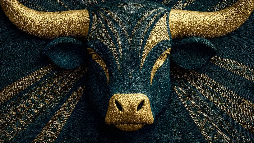 The Emerald Monarch: Neo Deco Bull by MajesticArts
