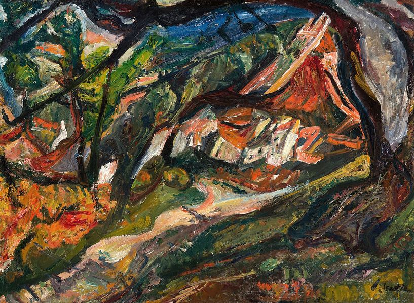 Chaim Soutine,Landschap met huis en boom van finemasterpiece