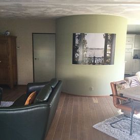 Klantfoto: Kamer met Prachtig Uitzicht. van Roman Robroek - Foto's van Verlaten Gebouwen, als fotoprint