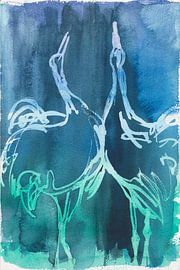 Dancing Cranes - inverse 1 by Retrotimes