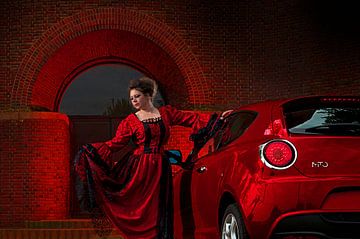 Rode jurk vs rode Alfa Romeo MiTo van RIGARDI Photography