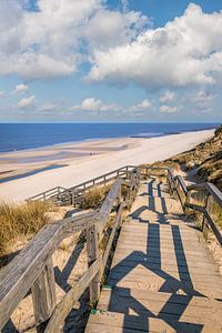 Trap naar het weststrand in Kampen, Sylt van Christian Müringer