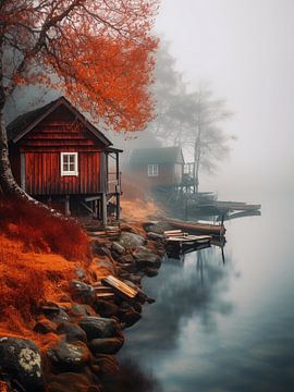 Autumn lake by haroulita