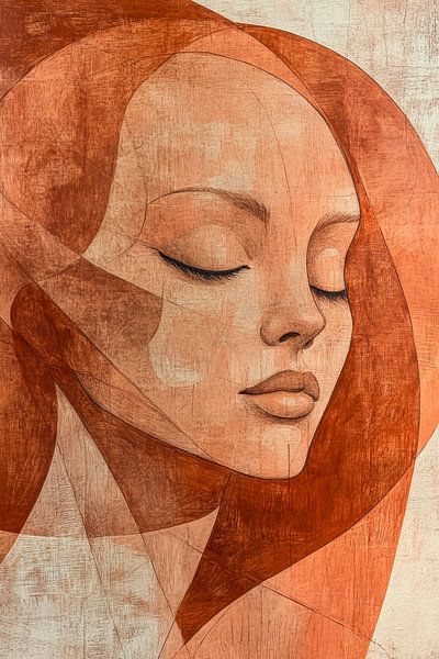 Rustiek Portret in Aardse Tint van Eva Lee