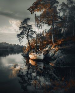 Einsames Boot, stille Wasser