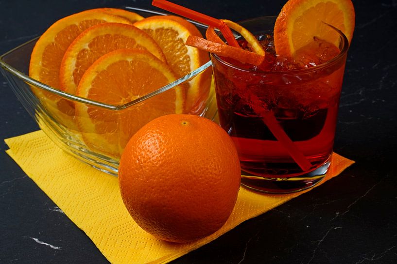 Red moon meets gin and orange. by Babetts Bildergalerie