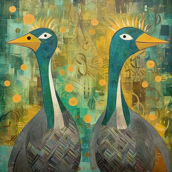 Painting Colourful Duck | Ducksight by ARTEO Paintings