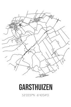 Garsthuizen (Groningen) | Karte | Schwarz und weiß von Rezona