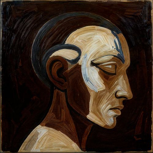 Pensive Profile in Earthy Tones