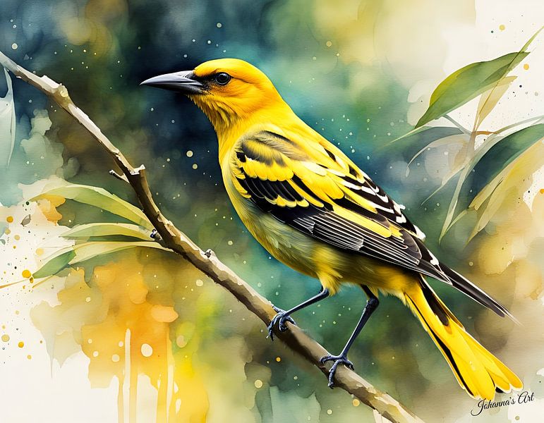 Die schönsten Vögel der Welt - Goldtrupial Vogel2 von Johannas Art Creations