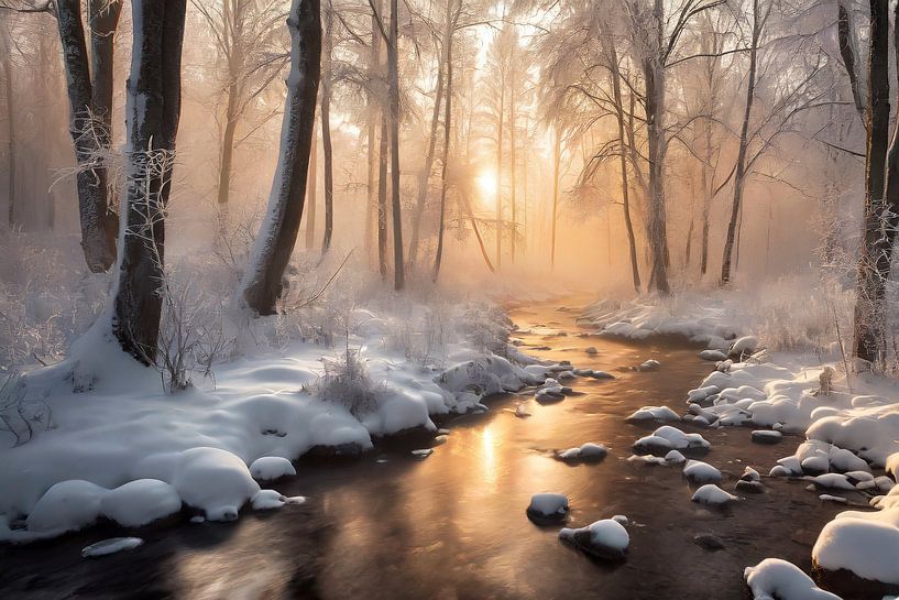 Fluss im Winterwald von Tilo Grellmann